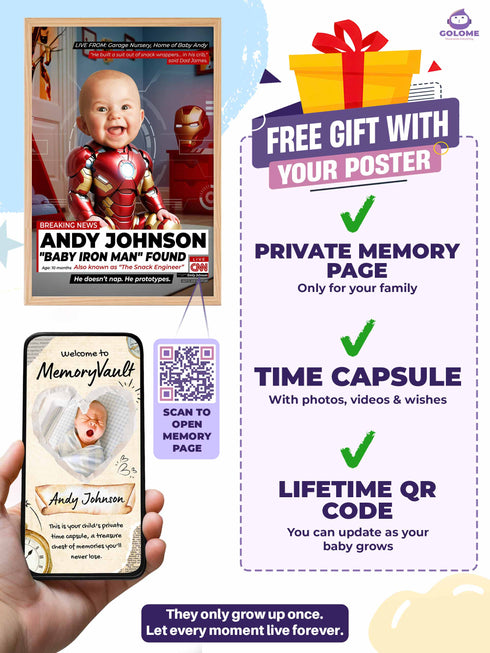 Custom Baby News Poster – Personalized Little Hero Wall Art